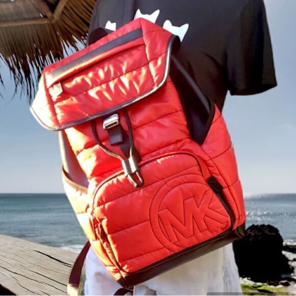 MICHAEL KORS BROOKLYN QUILTY LARGE BACKPACK LAPTOP SCHOOL WORK VACATION TRAVEL - Picture 14 of 14